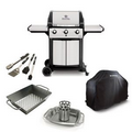 Broil King - Signet 320 LP Grill, Cover, Wok, Chicken Roaster w/ Pan, Tool